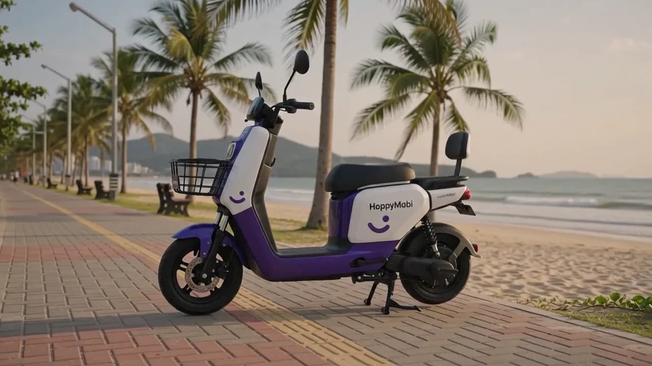 Frota de scooters elétricas HappyMobi prontas pra orla